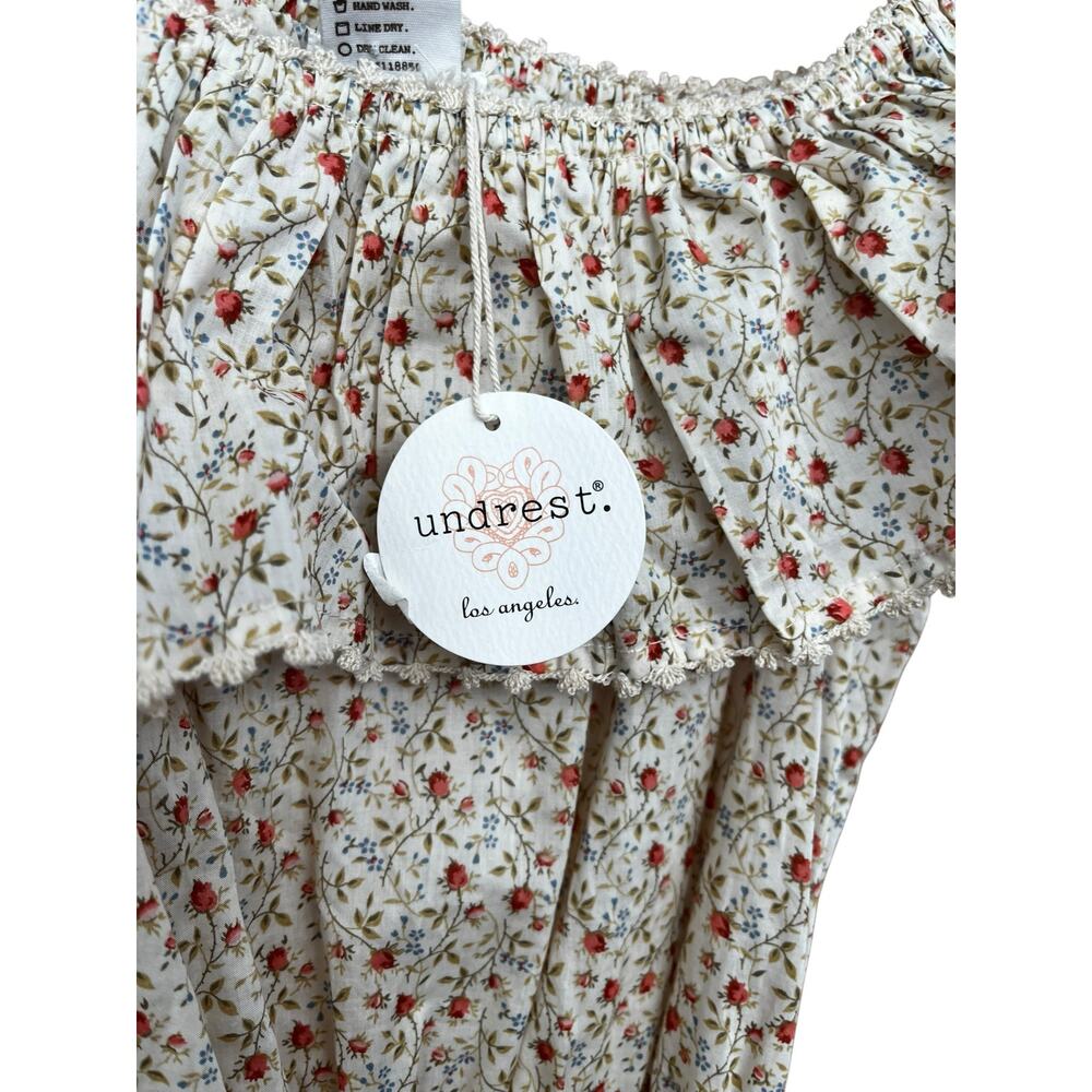 Undrest Charlotte Off-The-Shoulder Ruffle Nightie Fairy 🧚 Cottage Dress M Cotton - Picture 8 of 10